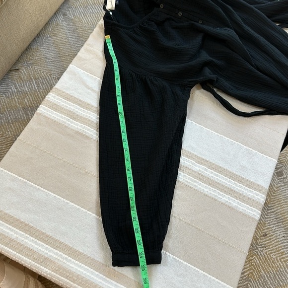 Black gauzy cotton long sleeve dress SZ M - Picture 8 of 10